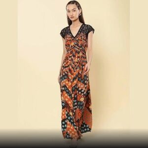 Ritu Kumar Rust Printed Long Dress